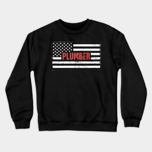 American Flag | Plumber Gift Crewneck Sweatshirt